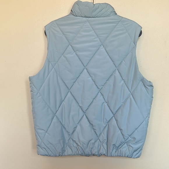 Pink Lily Olive Green Oversized Quilted Puffer Vest Medium - Picture 2 of 5